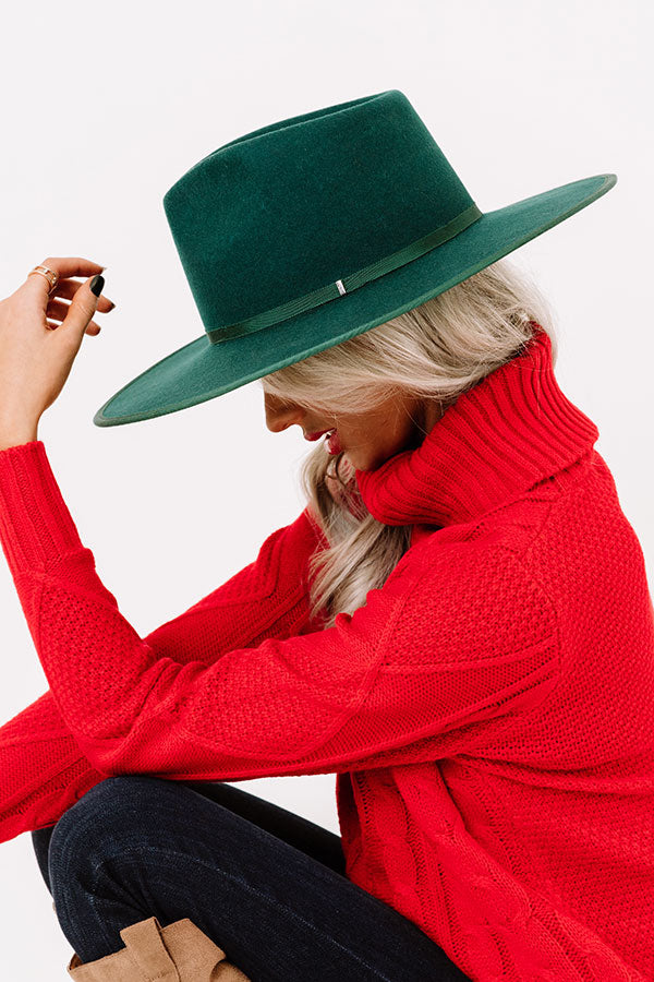 Vail Visit Wool Stiff Brim Fedora In Hunter Green