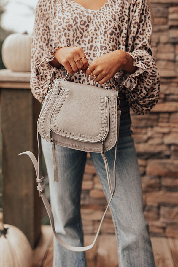 Windy City Mini Crossbody In Light Grey