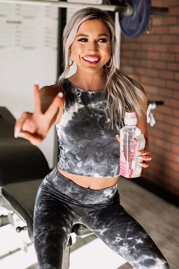 Trail Blazer Tie Dye Crop Top in Charcoal