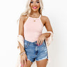 Setting Records Ribbed Seamless Tank in Peach Image - 1