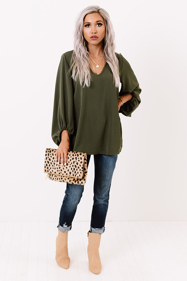 The Best Of Times Shift Top in Olive