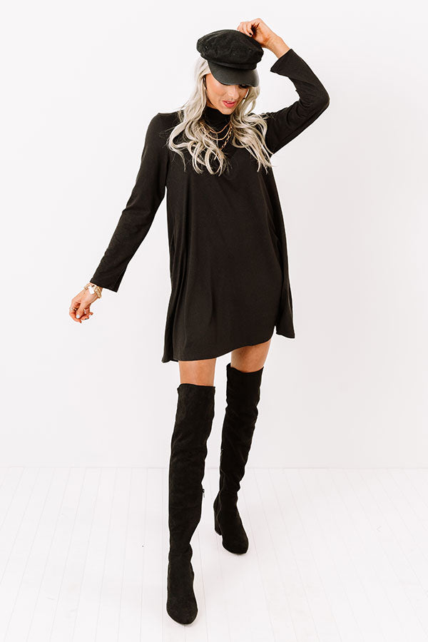 Simply Swept Away Shift Dress in Black