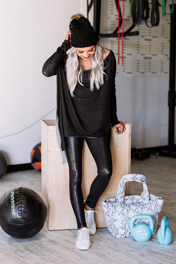 Morning Glow Shift Top in Black