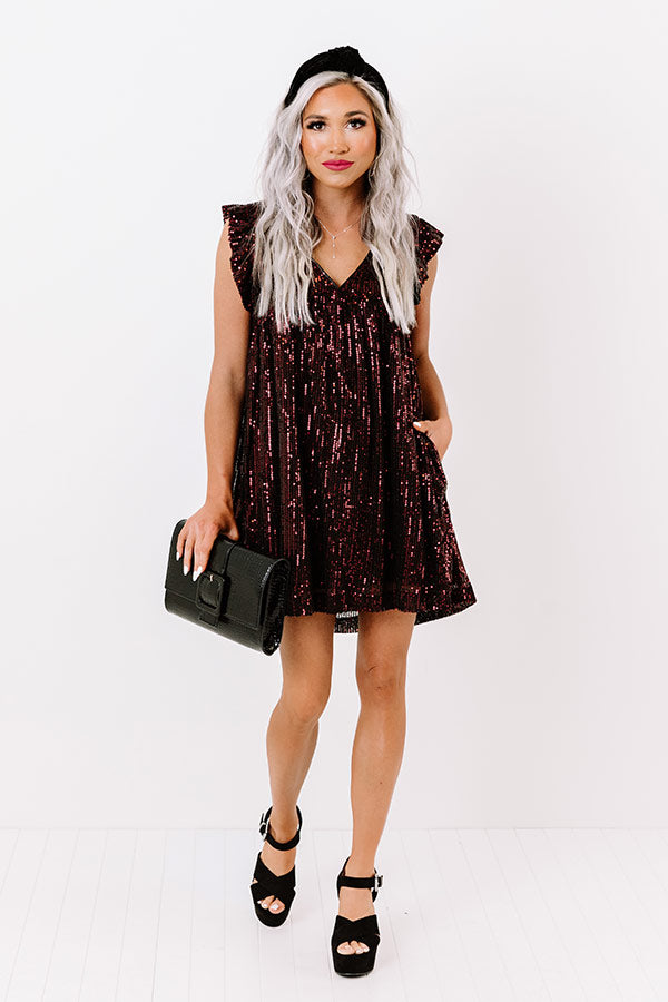 Holiday Glow Sequin Babydoll Romper