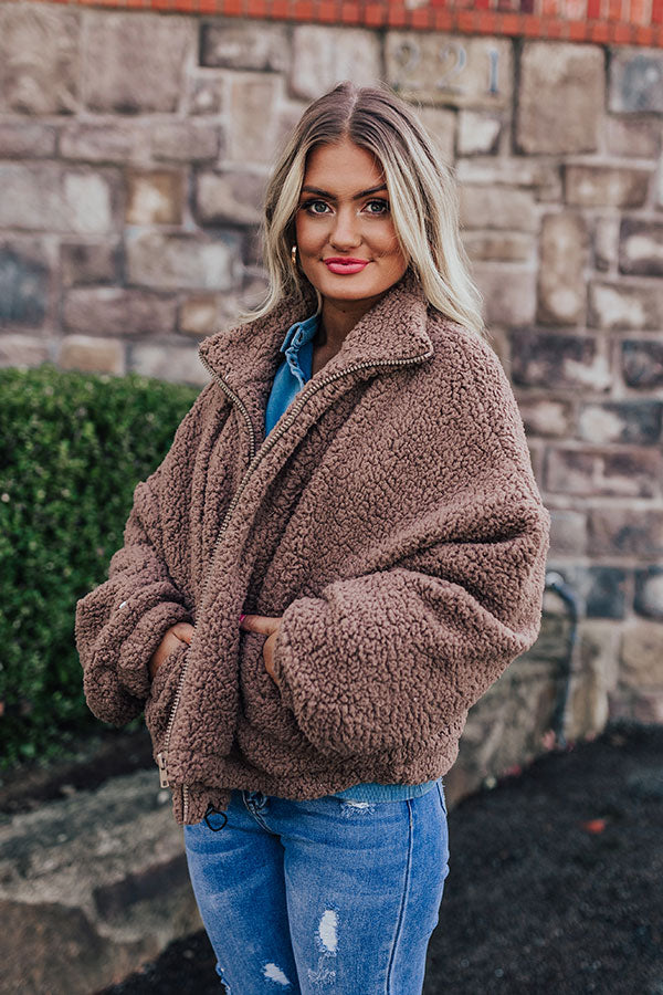 Windy City Sherpa Jacket in Mocha
