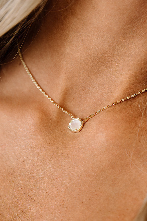 Cailin Gold Pendant Necklace in Ivory Mother-of-Pearl