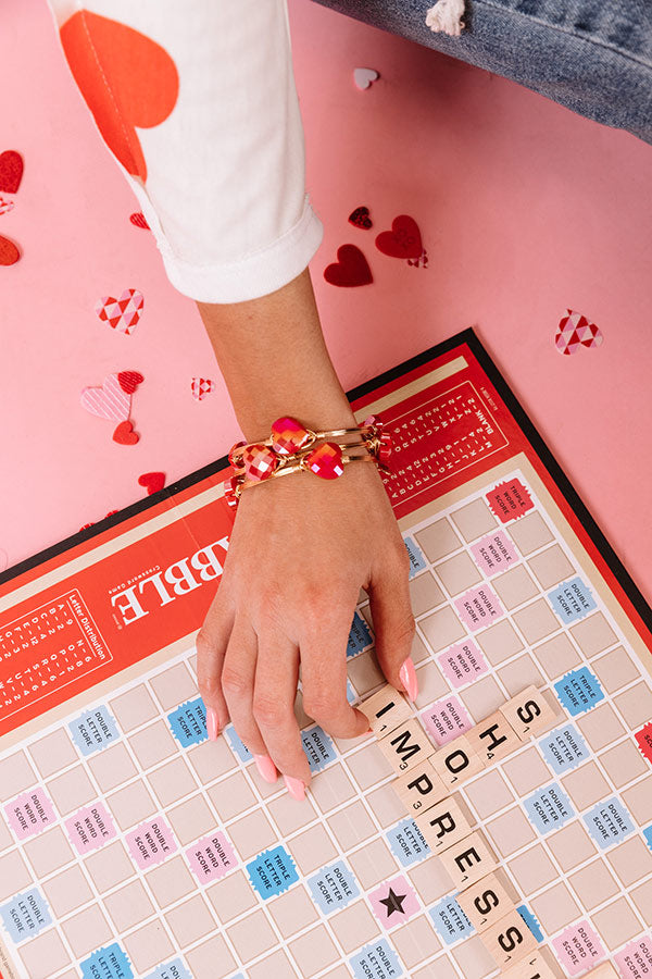 The Red Heart Bangle Bracelet