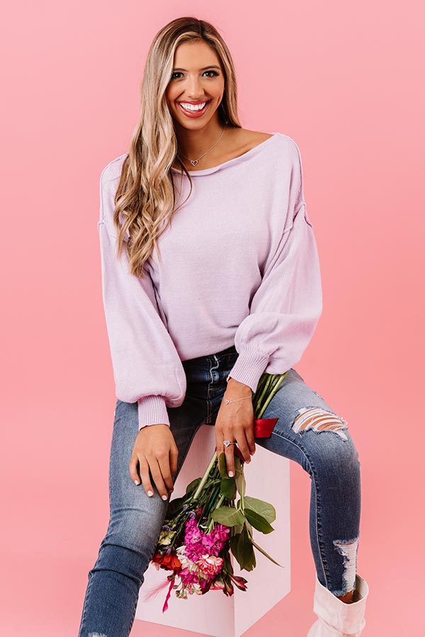 Cabin Vacay Sweater In Lavender