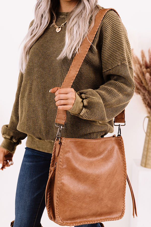 Somewhere Good Faux Leather Crossbody In Brown