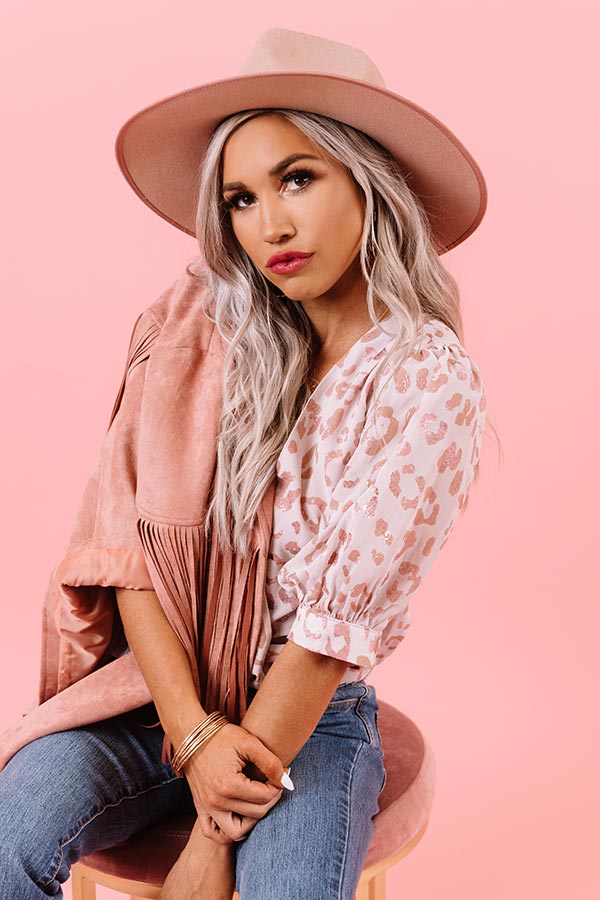 Spotlight Spectacle Leopard Bodysuit in Blush