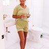Pack Your Passport Velour Shorts in Lime Punch Image - 1