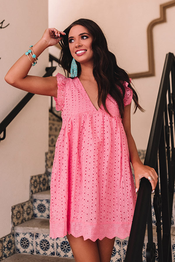 Sway Into Style Eyelet Romper in Pink