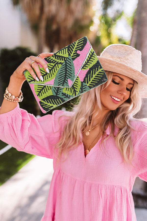 Tropical Villa Beaded Clutch