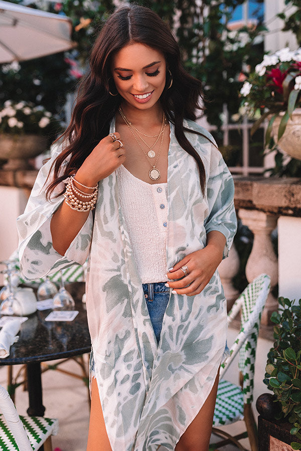Under The Palm Trees Duster in Sage