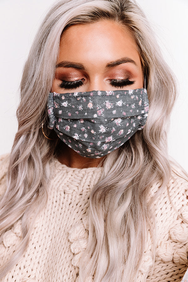 Cotton Mask 3pc Set in Vintage Floral Image - 1
