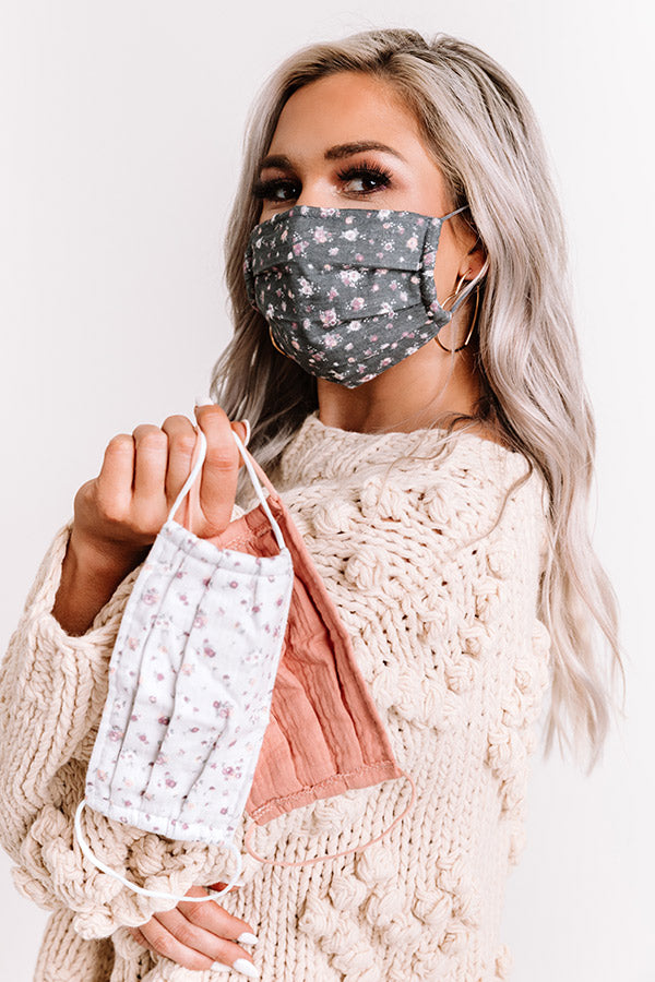Cotton Mask 3pc Set in Vintage Floral