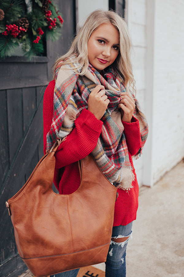 Cozy Love Blanket Scarf in Tan