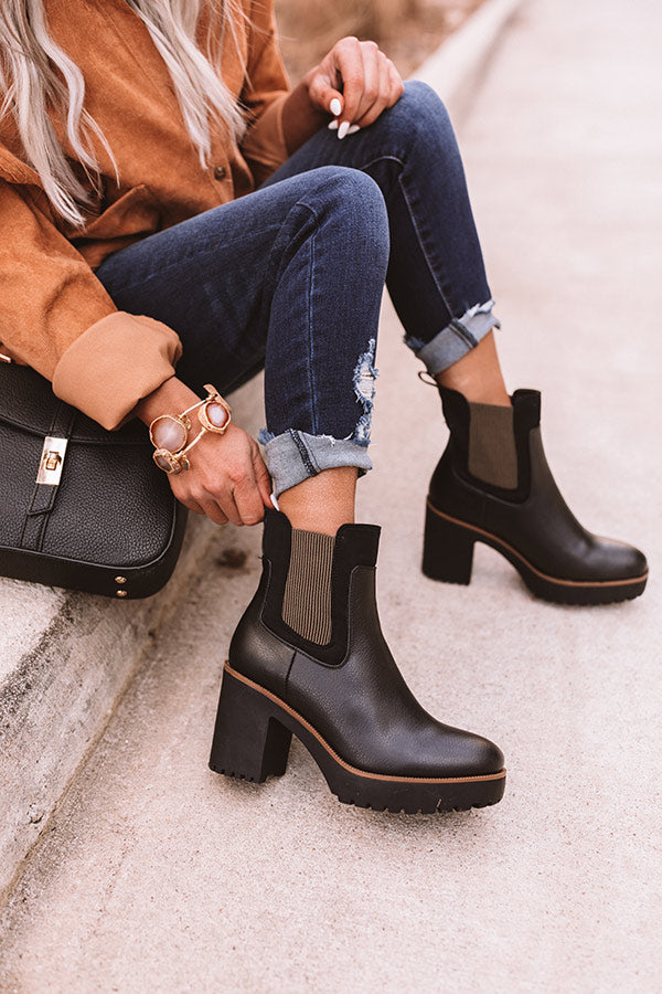 Good Day Faux Leather Boot in Black
