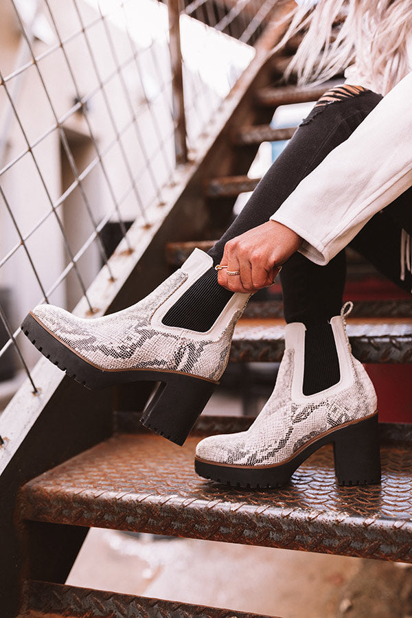 Good Day Snake Print Boot in Birch