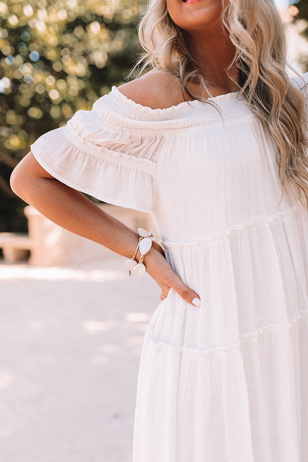 Hollywood Bungalow Midi Dress in White – Impressions Online Boutique