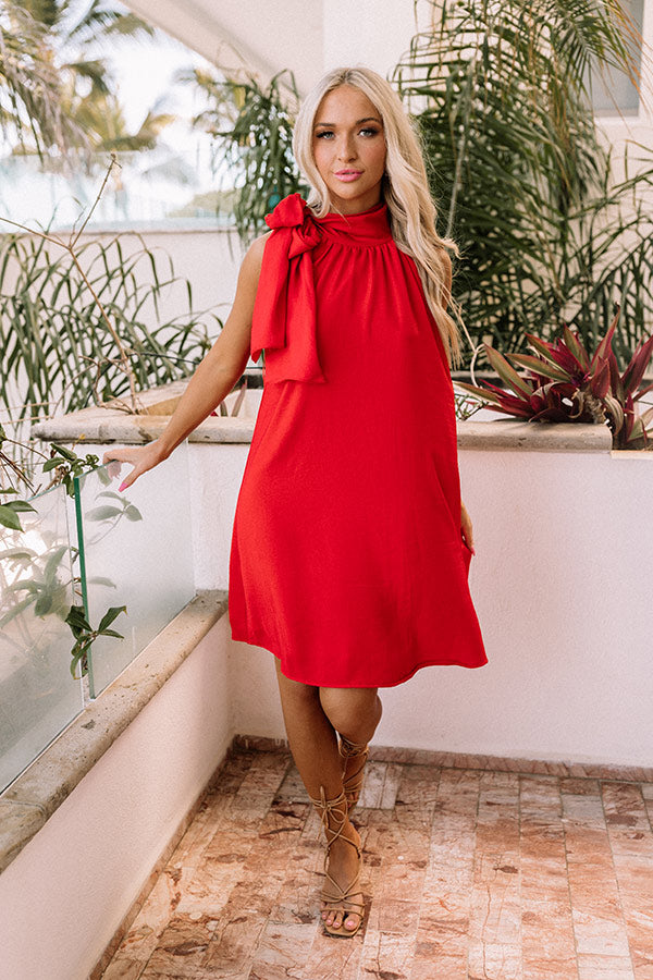 Friday Night Glam Shift Dress in Red