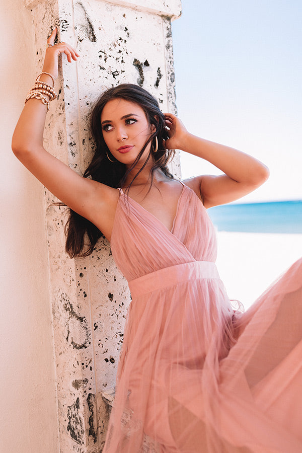 pleated tulle maxi dress Pleated Floral Tulle Maxi Dress Small