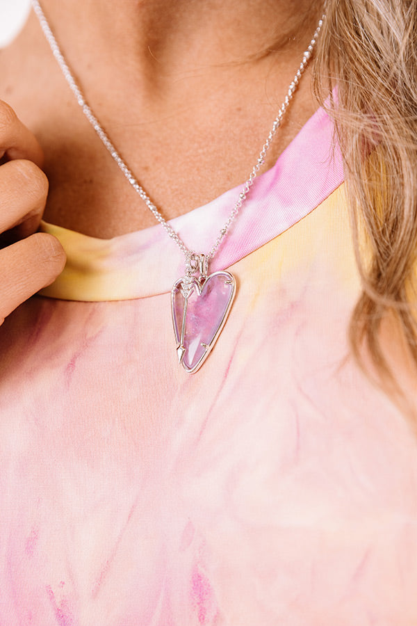 Davie Intaglio Silver Multi Strand Necklace in Lavender Opalite Glass  Butterfly | Kendra Scott