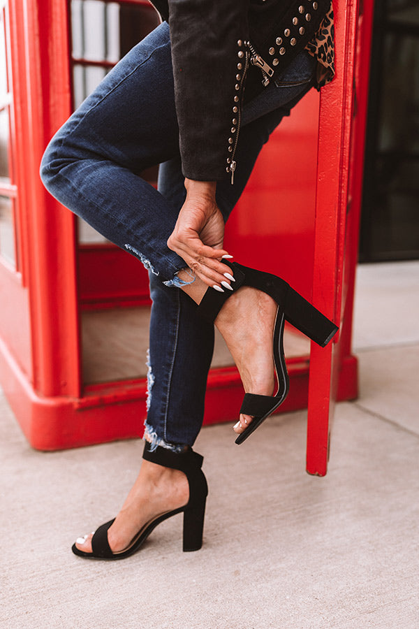 The Isla Nubuck Heel in Black