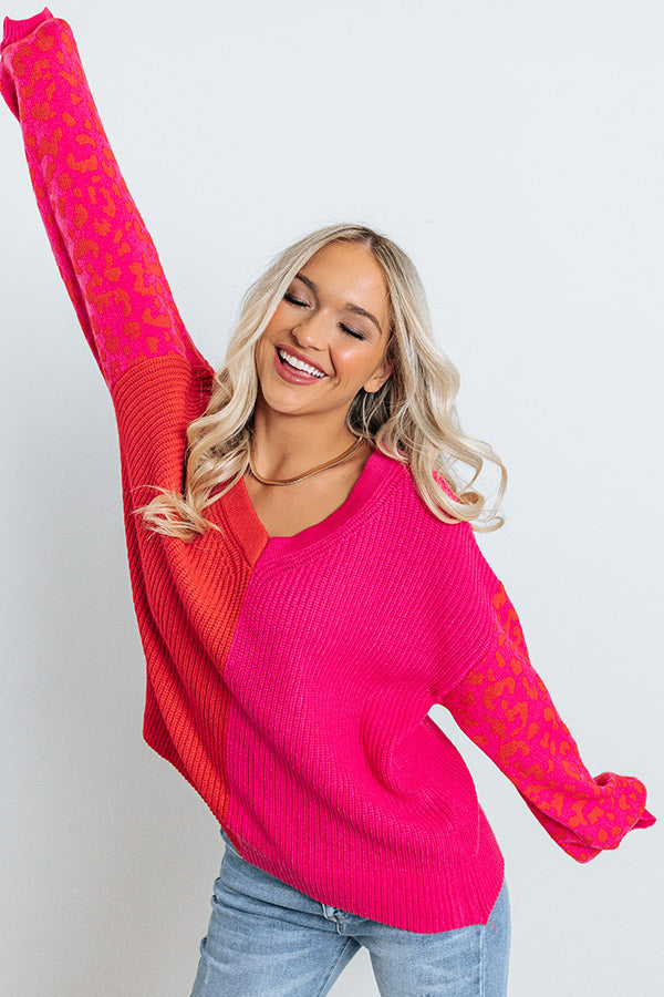 Candy Crush Color Block Sweater in Pink Image - 1