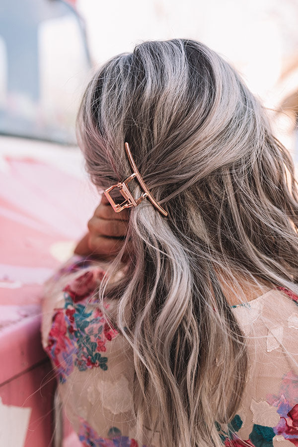 Bar Claw Clip in Rose Gold