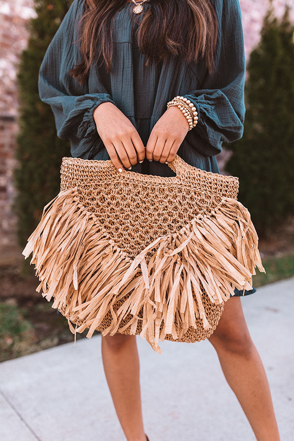 Beach Daydream Woven Tote In Tan