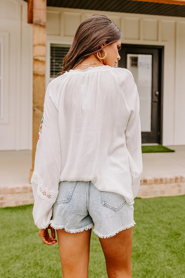 Dune Dreaming Embroidered Top In White