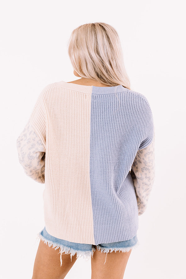 Candy Crush Color Block Sweater In Sky Blue Image - 1