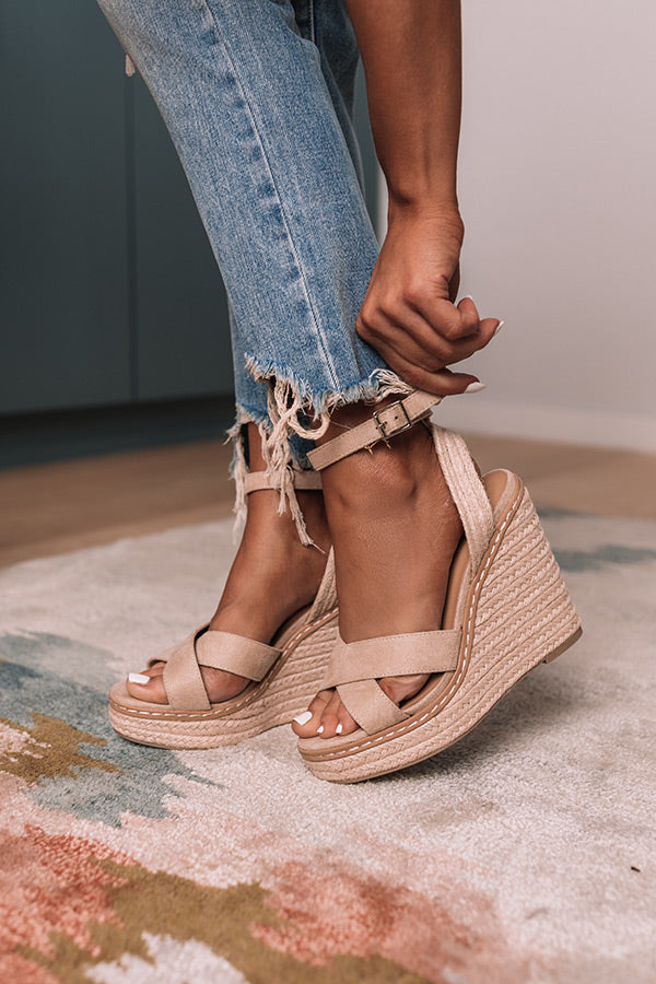 The Syra Espadrille Wedge In Birch