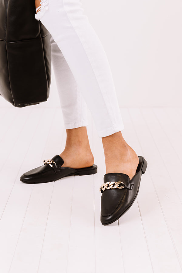 The Sheldon Faux Leather Mule In Black • Impressions Online Boutique