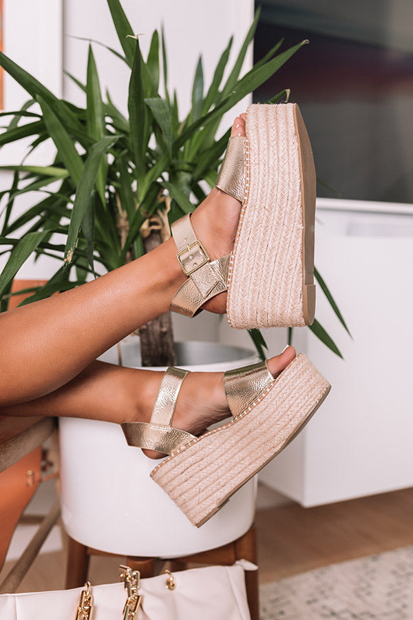The Larissa Espadrille In Gold