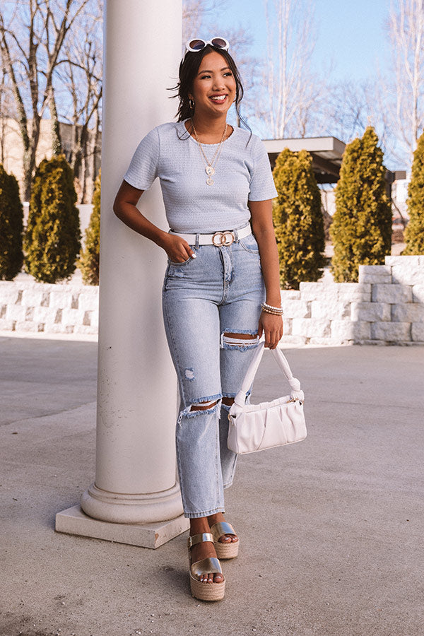 Attempt To Charm Shift Top In Sky Blue