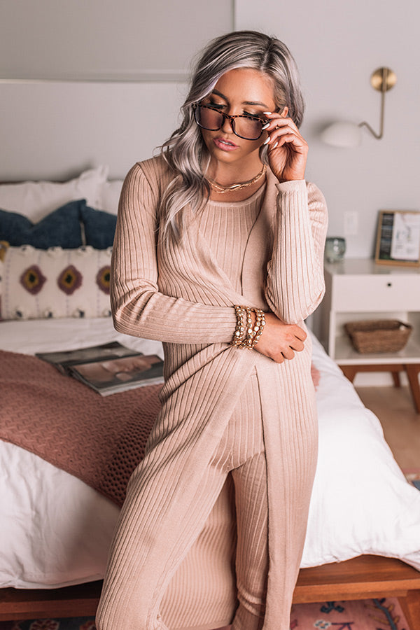 You Glow Girl Cardigan In Iced Latte
