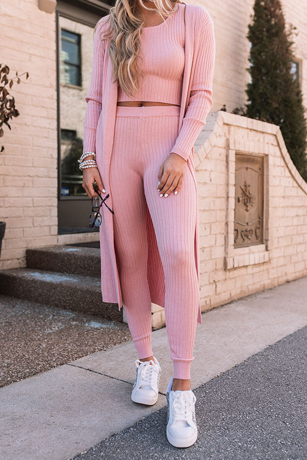 You Glow Girl Ribbed Leggings In Pink