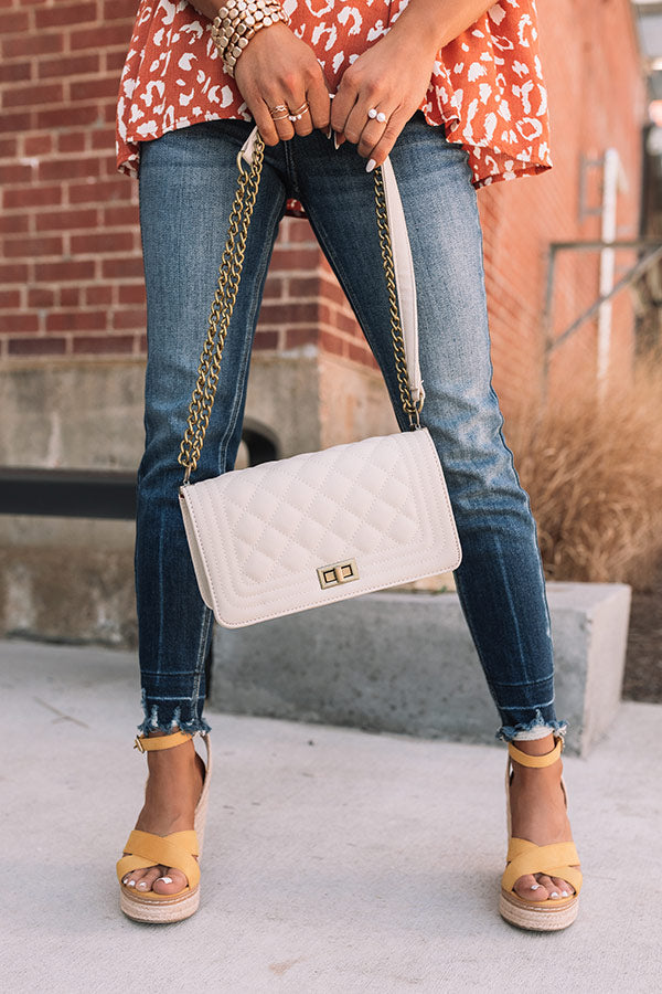 Spring In The City Quilted Crossbody In Ivory