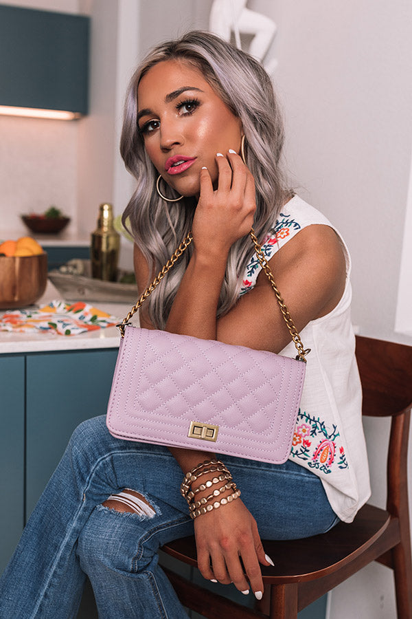 Spring In The City Quilted Crossbody In Lavender