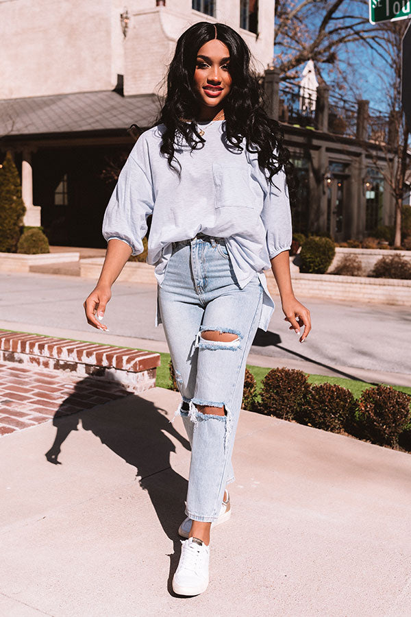 Keep It Simple Shift Tee In Sky Blue