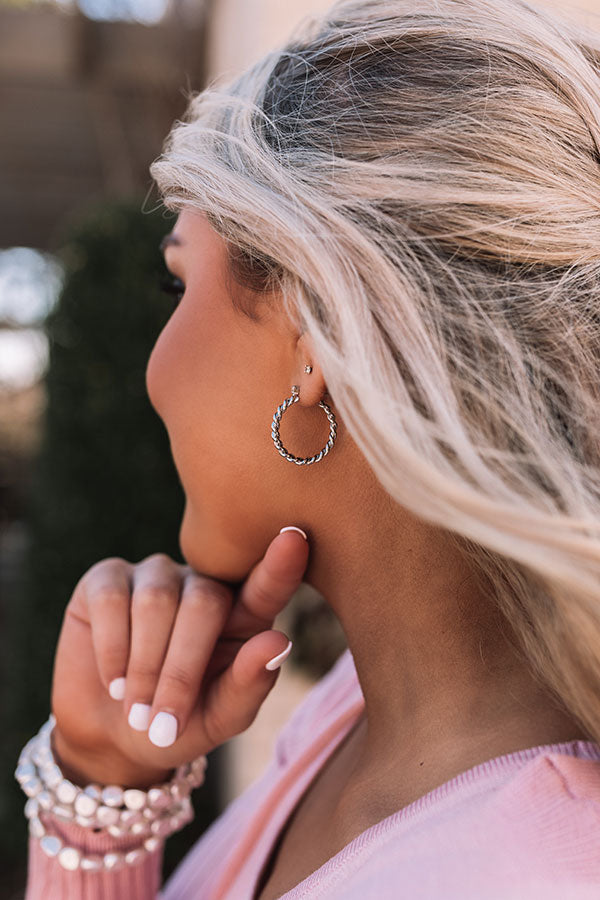 Crash My Party Large Hoop Earrings In Silver