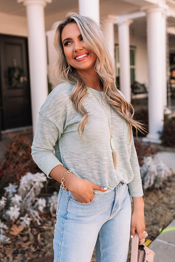 Chic Forever Knit Top In Mint