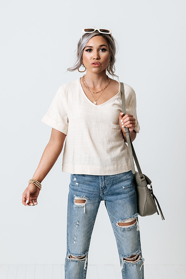 Memorize My Smile Top In Beige