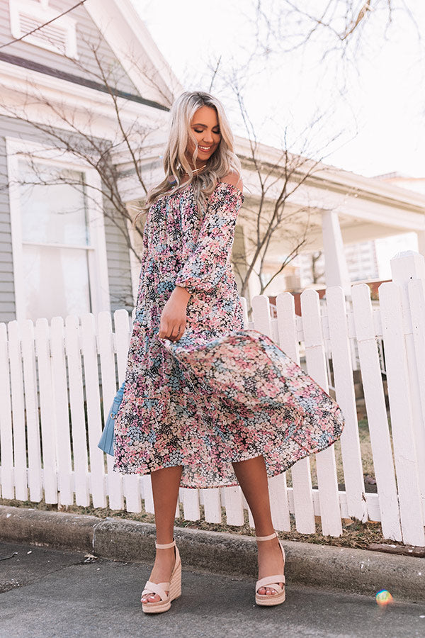 Magnolia Lane Midi Dress In Black