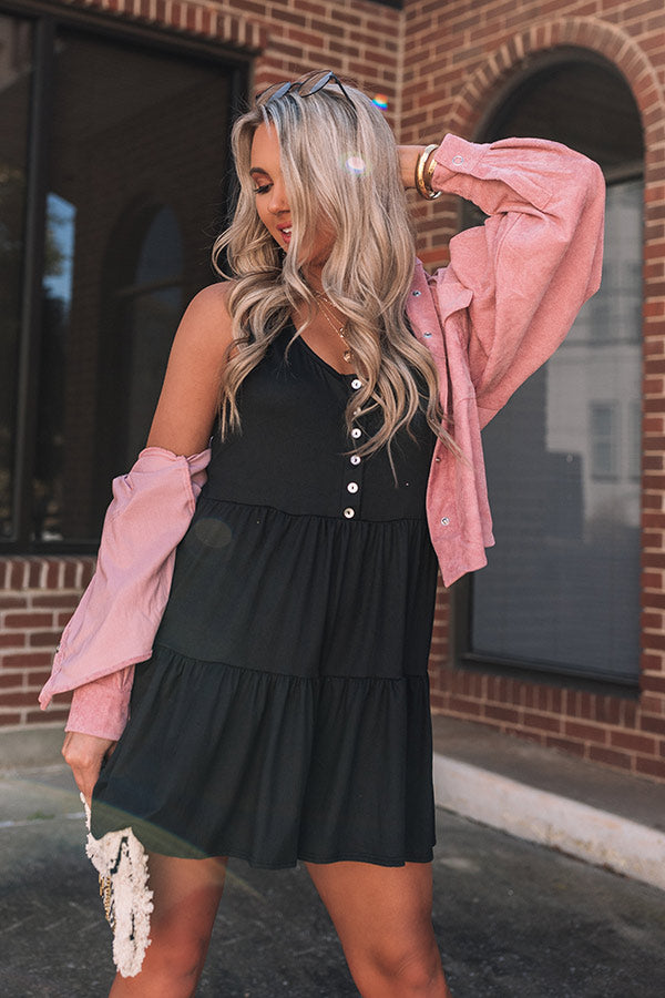 Beach Weekend Tiered Romper In Black