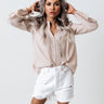 Keep It Cordial Button Up Top In Iced Latte Image - 1