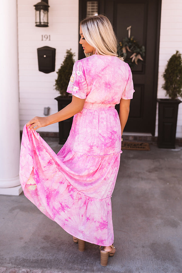 Enchanted Forest Tie Dye Embroidered Maxi In Pink Impressions Online Boutique Enchanted Forest Tie Dye Embroidered Maxi In Pink Impressions Online Boutique