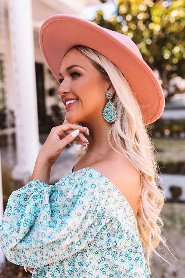 Covered In Confidence Beaded Earrings In Turquoise